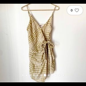Free People Nodia Wrap Summer Gingham Mini Dress Size 12